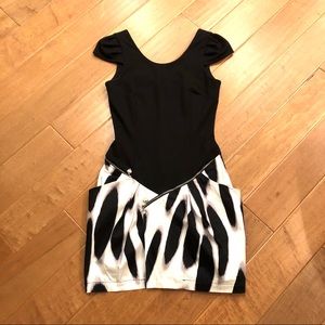 Lipsy London Black and White Mini Dress Size 6